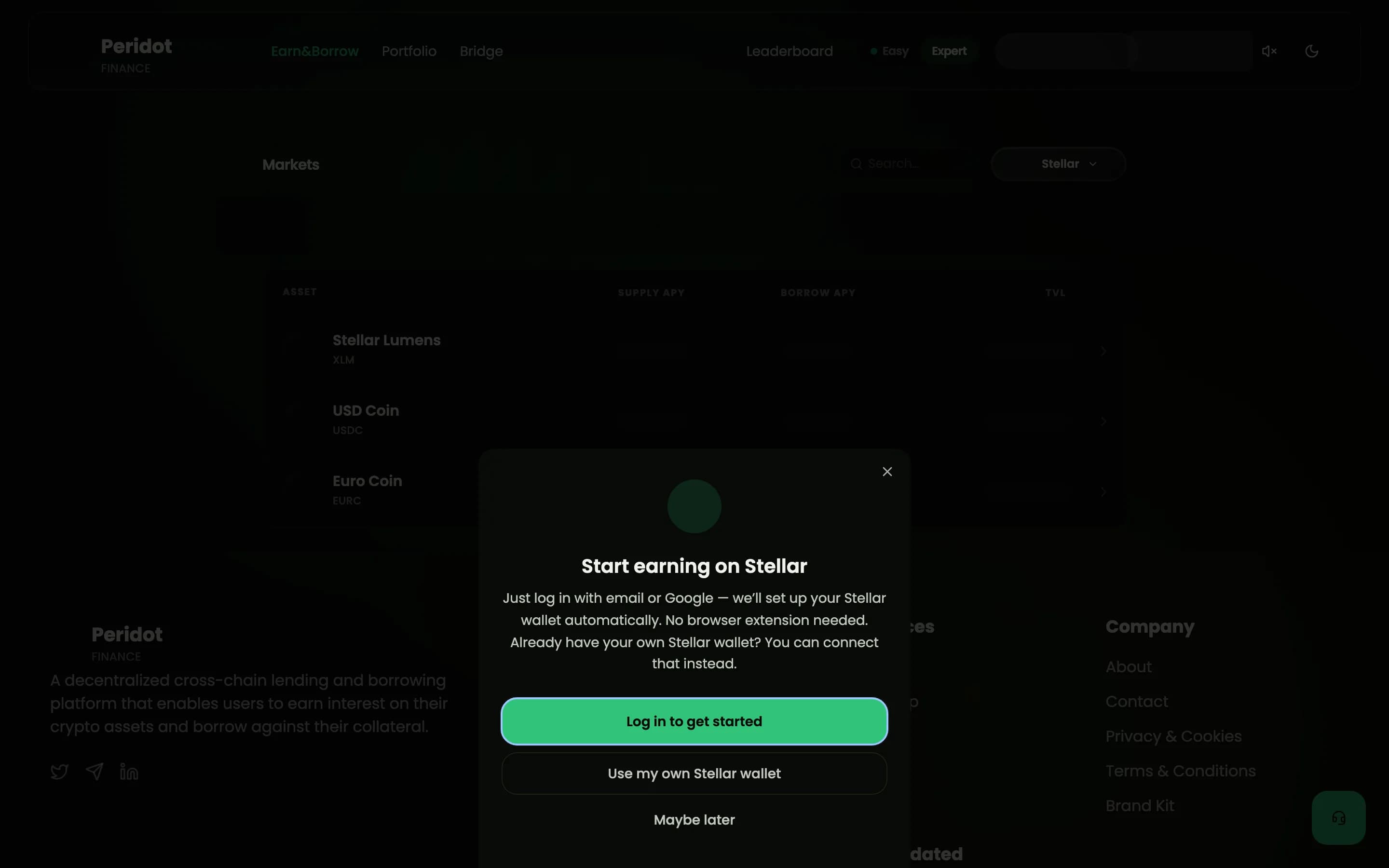 Connect wallet — chooser – desktop