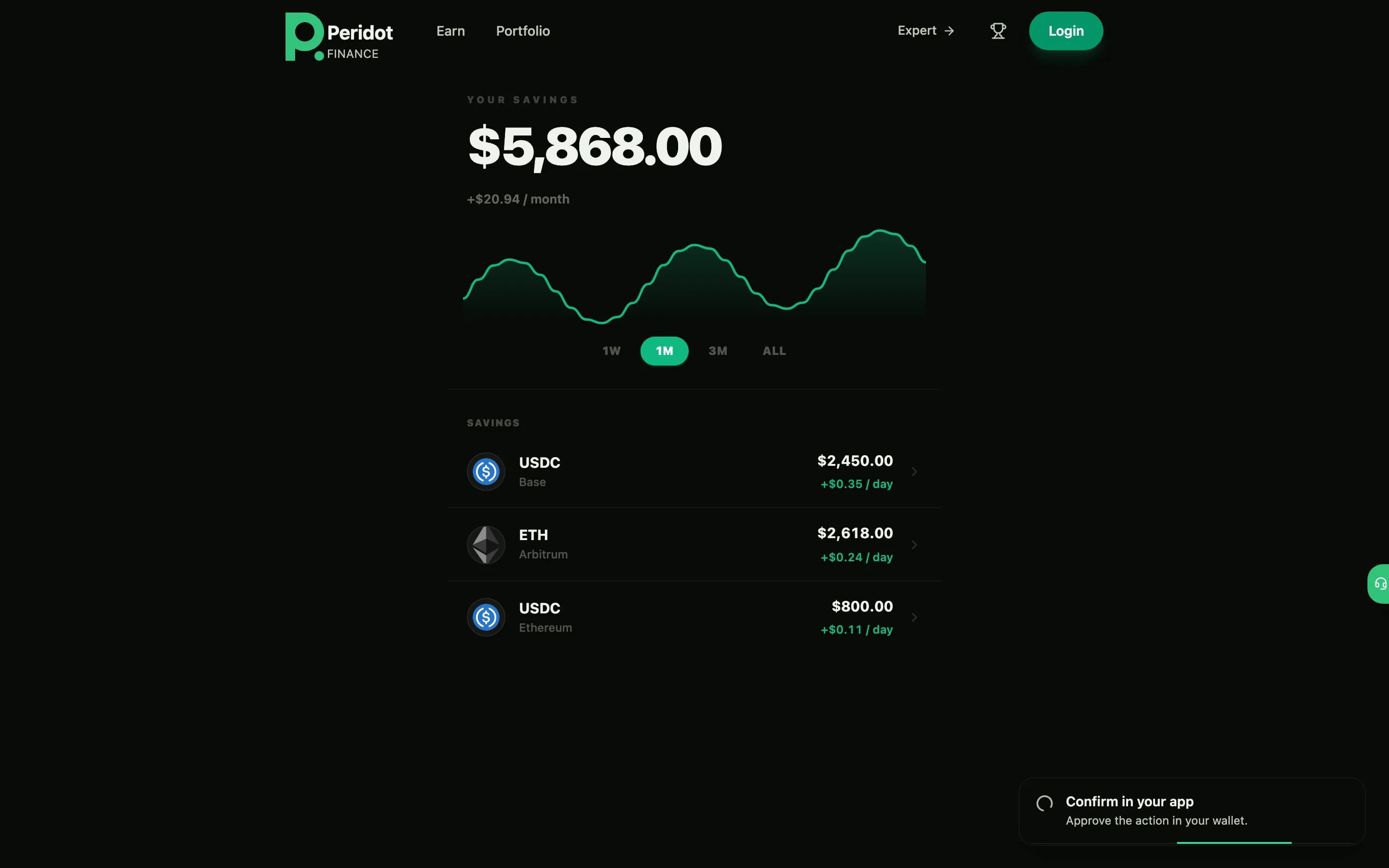 Transaction toast (desktop) – desktop
